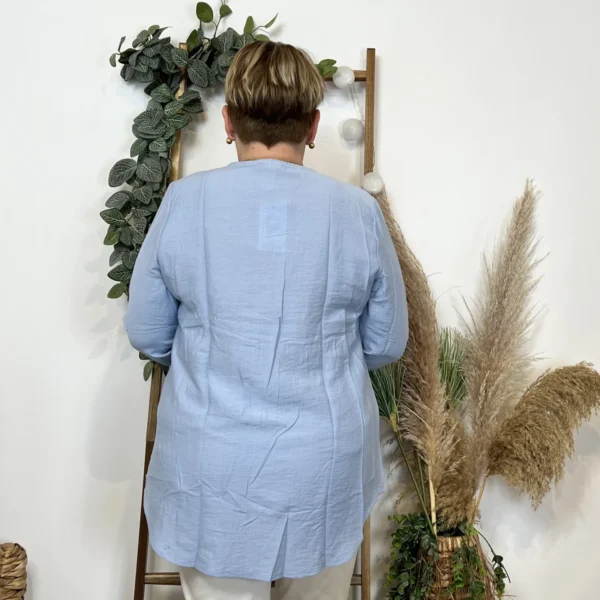 Z774- Blouse unie Christy (T44-T52) - bleu-ciel - 52