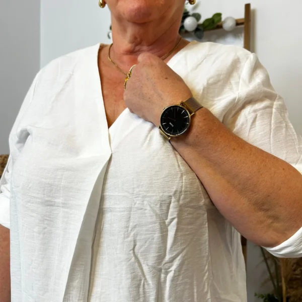 Z774- Blouse unie Christy (T44-T52) - blanc - 52