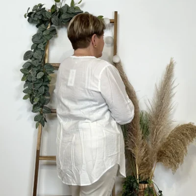 Z774- Blouse unie Christy (T44-T52) - blanc - 52