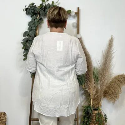 Z774- Blouse unie Christy (T44-T52) - blanc - 52