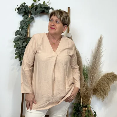 Z774- Blouse unie Christy (T44-T52) - beige - 52