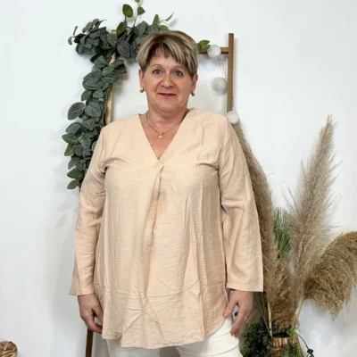 Z774- Blouse unie Christy (T44-T52) - beige - 52