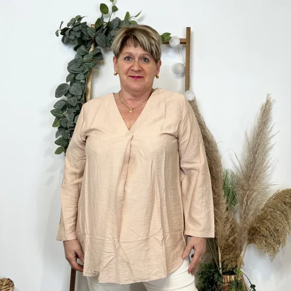 Z774- Blouse unie Christy (T44-T52) - beige - 52