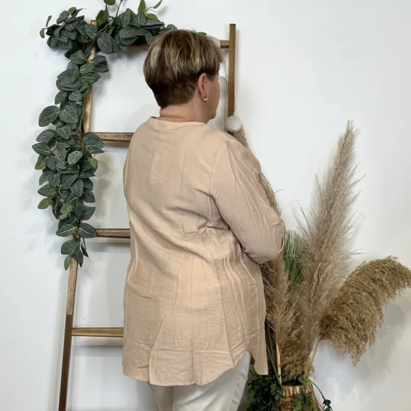 Z774- Blouse unie Christy (T44-T52) - beige - 52