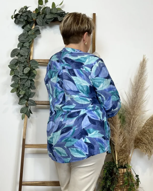 Z766- Blouse Christy « Oursin » (T44-T52) - bleu-royal - 52