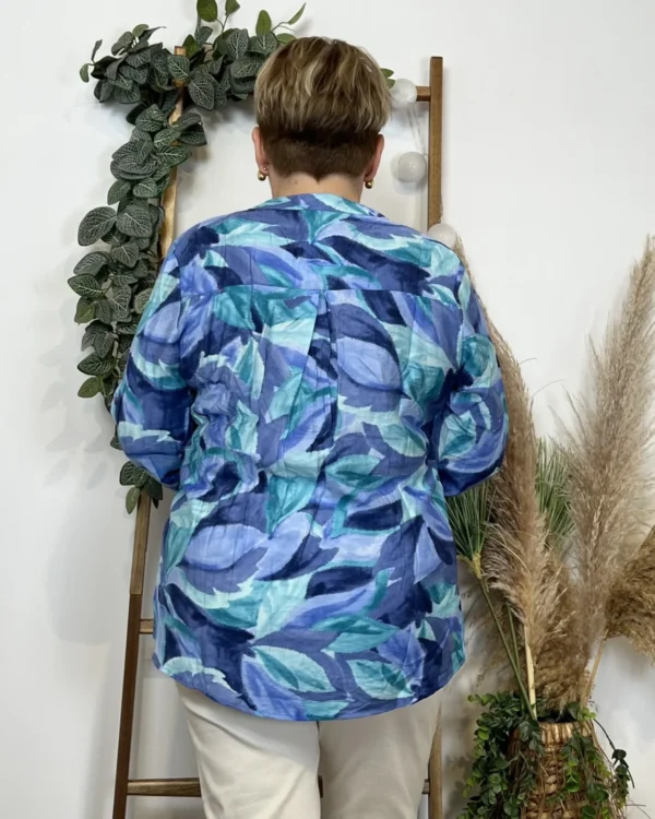 Z766- Blouse Christy « Oursin » (T44-T52) - bleu-royal - 52