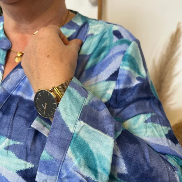 Z766- Blouse Christy « Oursin » (T44-T52) - bleu-royal - 52