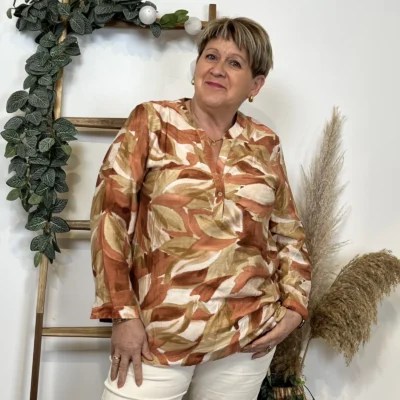 Z766- Blouse Christy « Oursin » (T44-T52) - camel - 52