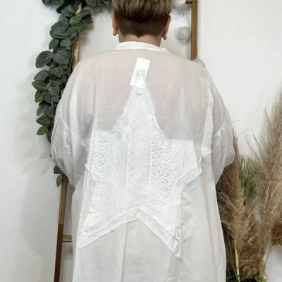 Z142- Chemise Loose étoilée ⭐ (Gt) - blanc - taille-unique-grande-taille