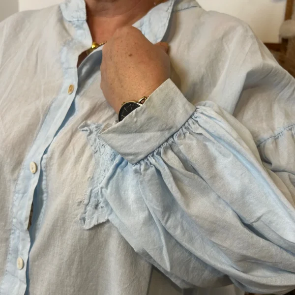Z142- Chemise Loose étoilée ⭐ (Gt) - bleu-ciel - taille-unique-grande-taille