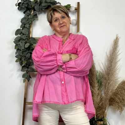 Z142- Chemise Loose étoilée ⭐ (Gt) - fuchsia - taille-unique-grande-taille