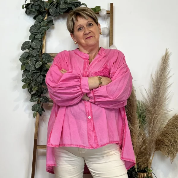 Z142- Chemise Loose étoilée ⭐ (Gt) - fuchsia - taille-unique-grande-taille