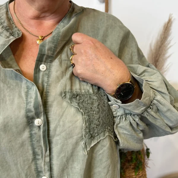 Z142- Chemise Loose étoilée ⭐ (Gt) - kaki - taille-unique-grande-taille