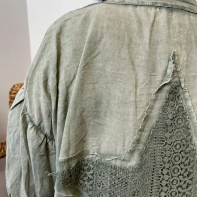 Z142- Chemise Loose étoilée ⭐ (Gt) - kaki - taille-unique-grande-taille