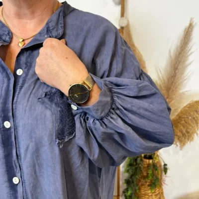 Z142- Chemise Loose étoilée ⭐ (Gt) - marine - taille-unique-grande-taille