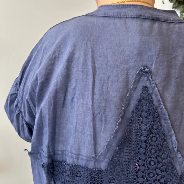 Z142- Chemise Loose étoilée ⭐ (Gt) - marine - taille-unique-grande-taille