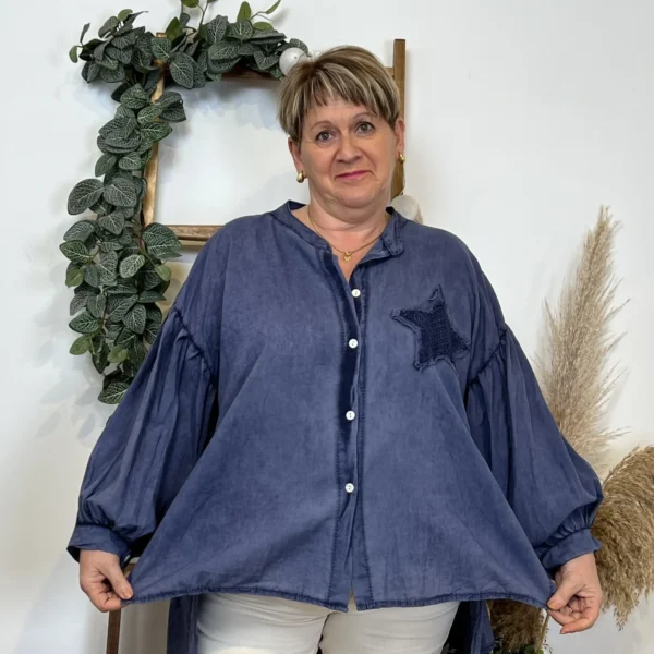 Z142- Chemise Loose étoilée ⭐ (Gt) - marine - taille-unique-grande-taille