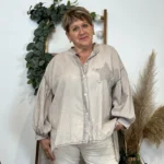 Chemise femme étoile en crochet « Jolies Formes » - taupe - taille-unique-grande-taille