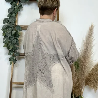 Z142- Chemise Loose étoilée ⭐ (Gt) - taupe - taille-unique-grande-taille