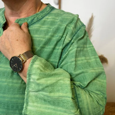 Z319- Robe coton délavé C'Mélodie - vert-bresil - taille-unique-grande-taille