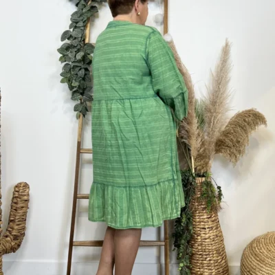 Z319- Robe coton délavé C'Mélodie - vert-bresil - taille-unique-grande-taille