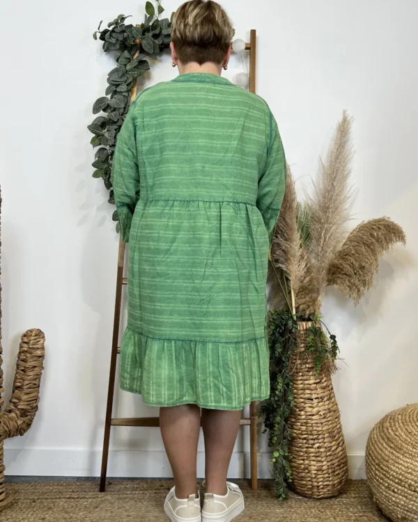 Z319- Robe coton délavé C'Mélodie - vert-bresil - taille-unique-grande-taille