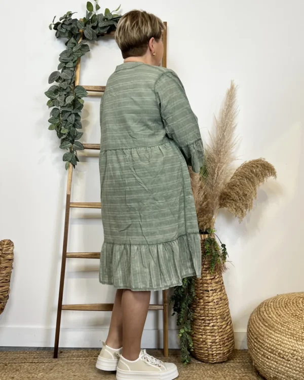 Z319- Robe coton délavé C'Mélodie - kaki - taille-unique-grande-taille