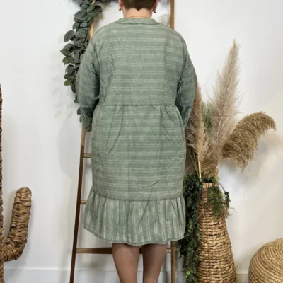Z319- Robe coton délavé C'Mélodie - kaki - taille-unique-grande-taille