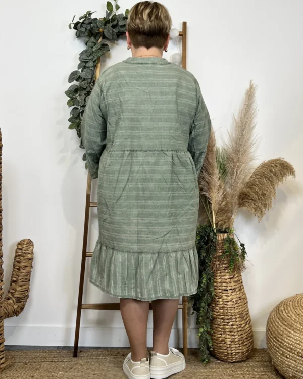 Z319- Robe coton délavé C'Mélodie - kaki - taille-unique-grande-taille