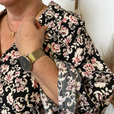 K597 - Chemise imprimée Akoz (T42-T46) - noir - 46