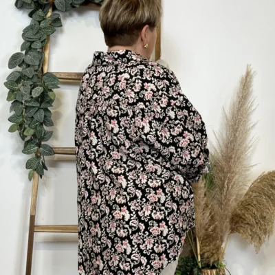 K597 - Chemise imprimée Akoz (T42-T46) - noir - 46