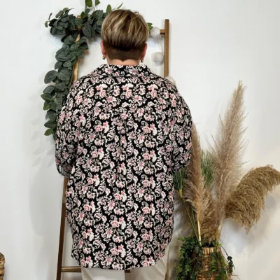 K597 - Chemise imprimée Akoz (T42-T46) - noir - 46