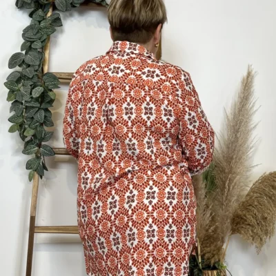 K548- Blouse Fleurie (T42-T46) - orange - 46