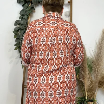 K548- Blouse Fleurie (T42-T46) - orange - 46