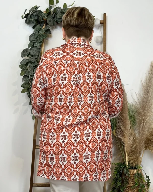 K548- Blouse Fleurie (T42-T46) - orange - 46