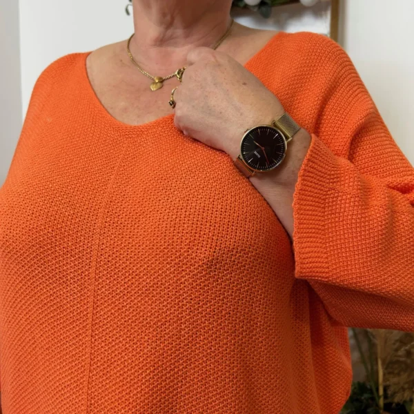 Z163- Pull Nid d'Abeille (Gt) 🇮🇹 - orange - taille-unique-grande-taille