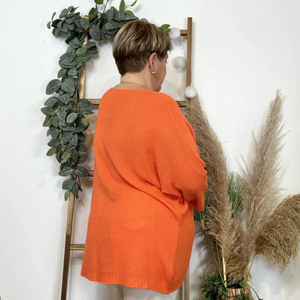 Z163- Pull Nid d'Abeille (Gt) 🇮🇹 - orange - taille-unique-grande-taille