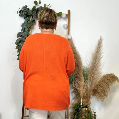 Z163- Pull Nid d'Abeille (Gt) 🇮🇹 - orange - taille-unique-grande-taille