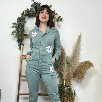 Z069- Salopette Melly&co (T34-T42) - vert-celadon - 42