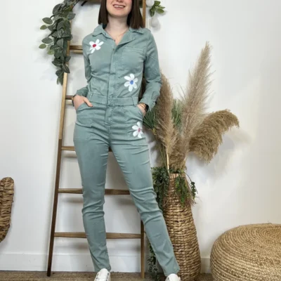 Z069- Salopette Melly&co (T34-T42) - vert-celadon - 42