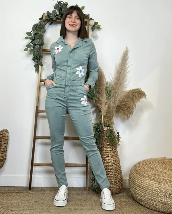 Z069- Salopette Melly&co (T34-T42) - vert-celadon - 42