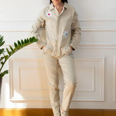 Z069- Salopette Melly&co (T34-T42) - beige - 42