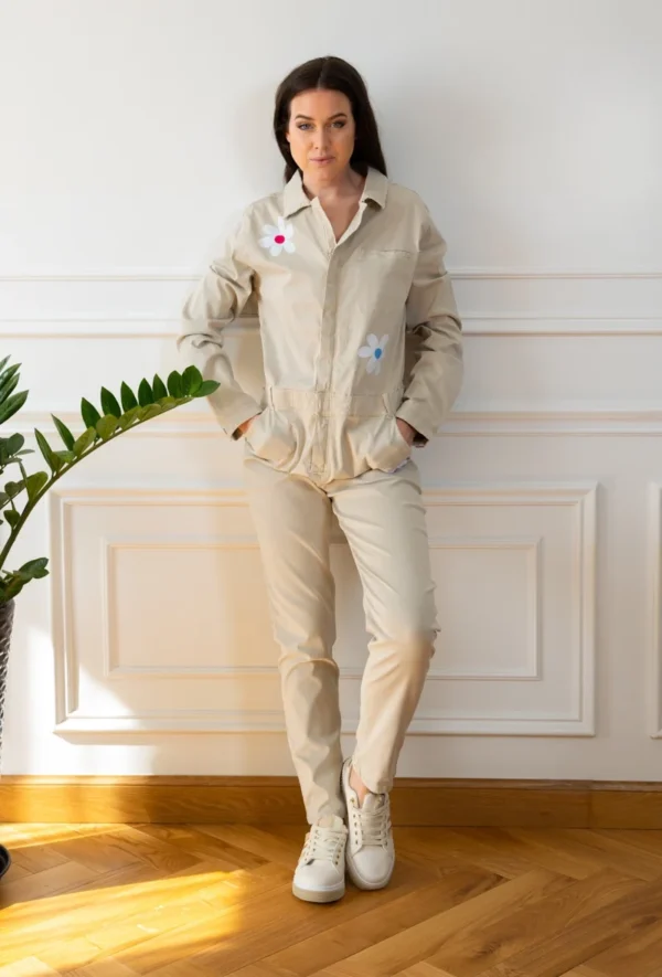 Z069- Salopette Melly&co (T34-T42) - beige - 42