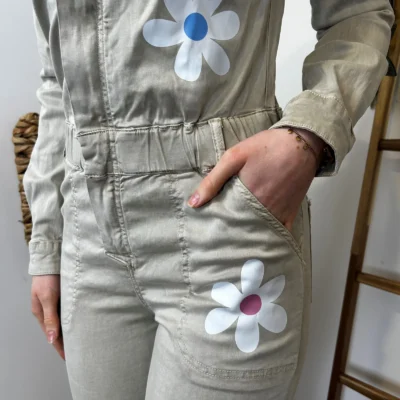 Z069- Salopette Melly&co (T34-T42) - beige - 42