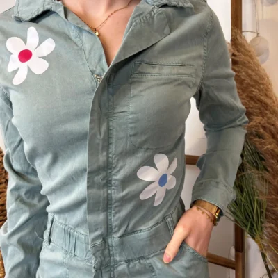 Z069- Salopette Melly&co (T34-T42) - vert-celadon - 42