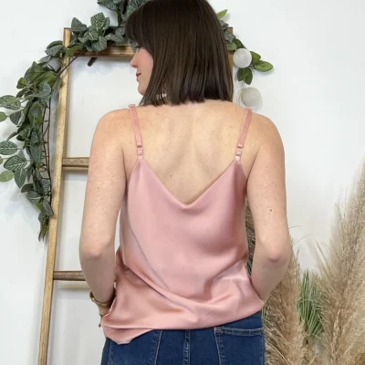 K292- Top Soyeux uni (Tu) 🇮🇹 - rose-poudre - taille-unique