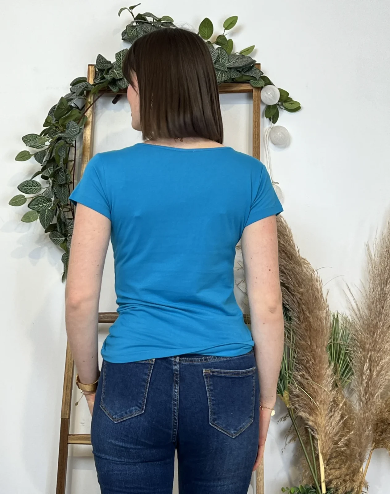 T-Shirt coton Coline (T36-T44) - bleu-turquoise - 44