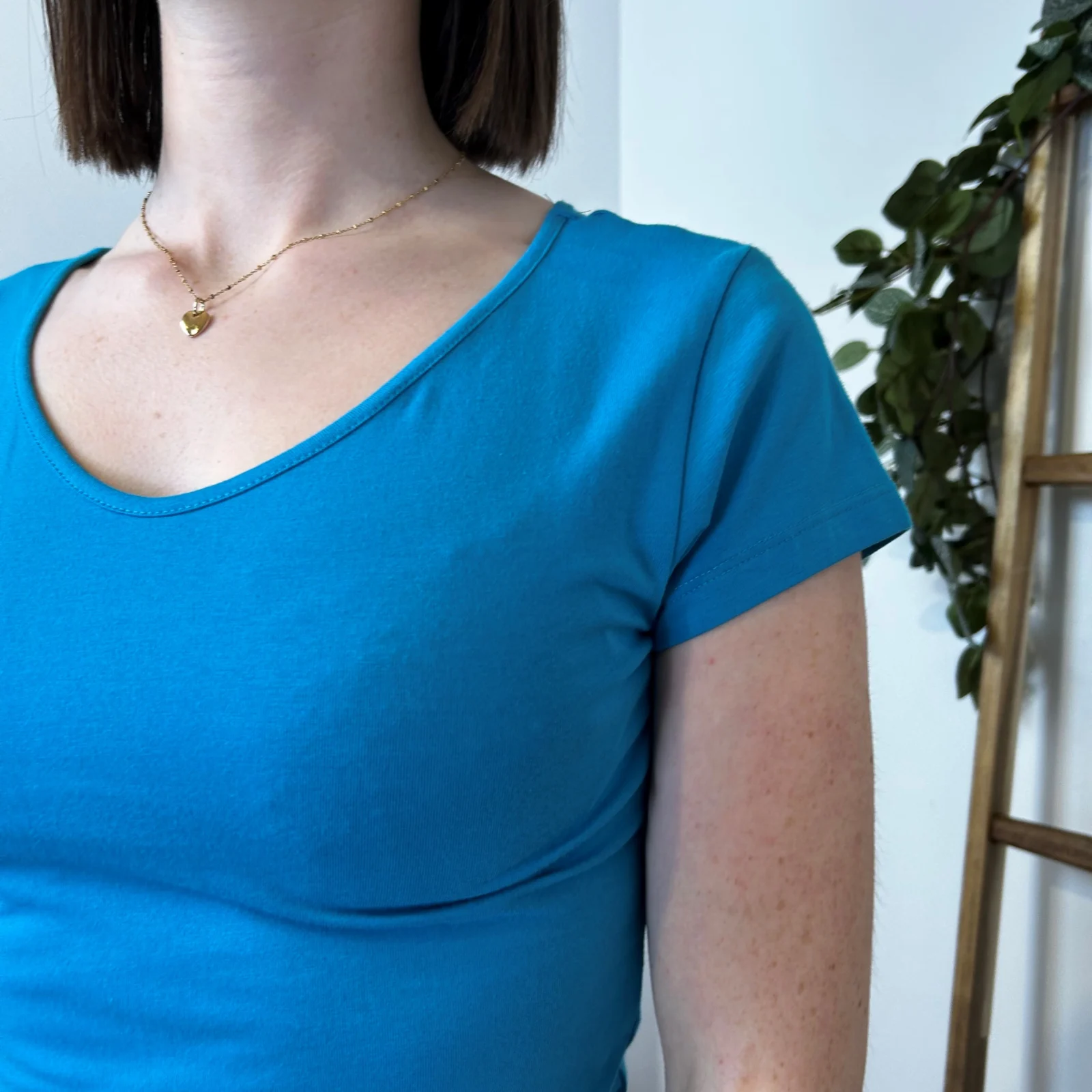 T-Shirt coton Coline (T36-T44) - bleu-turquoise - 44