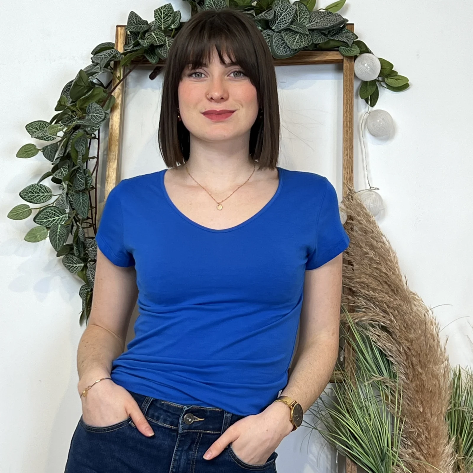 T-Shirt coton Coline (T36-T44) - bleu-royal - 44