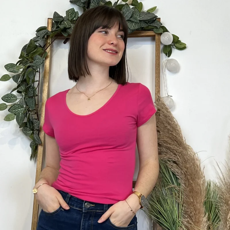 T-Shirt coton Coline (T36-T44) - fuchsia - 44
